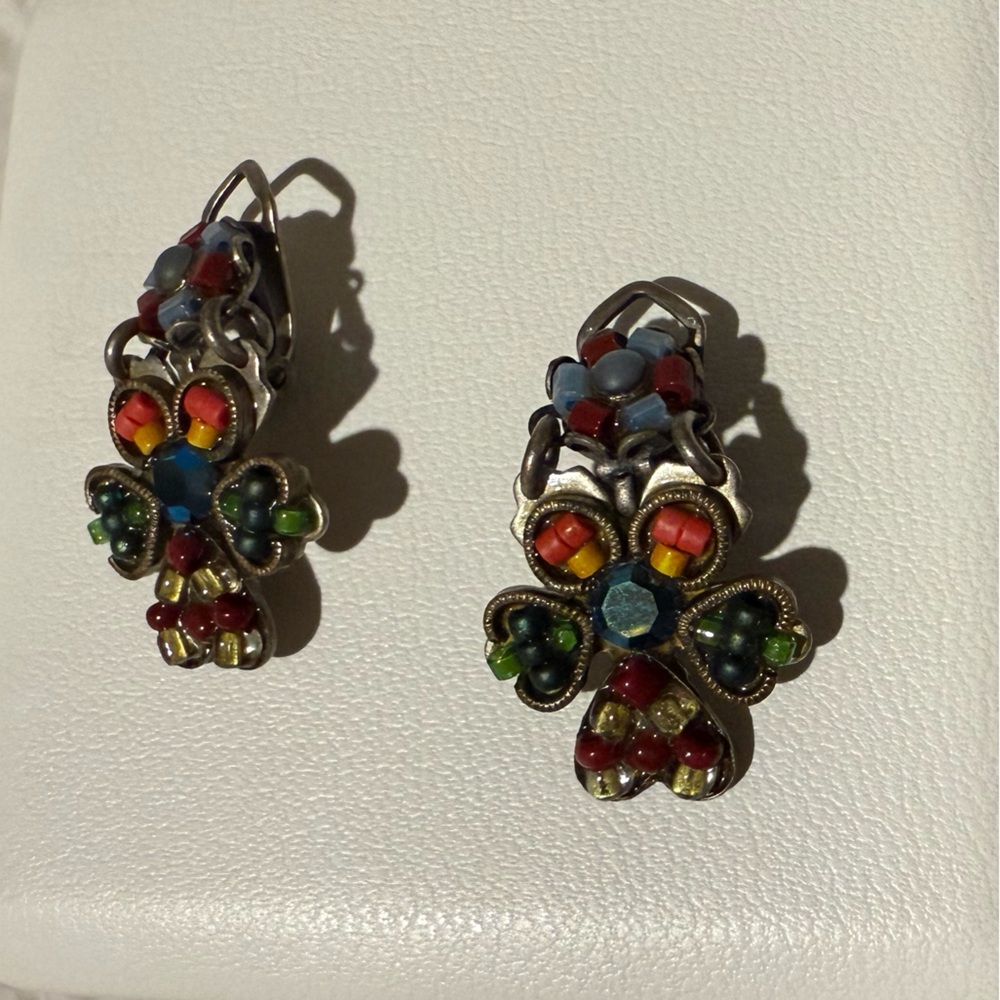 Ayala Bar Colorful Mosaic Clip On Earrings - Picture 2 of 6